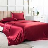 Sábanas Y Fundas - Satin Sheets Cal King, Soft Silk Bed Shee