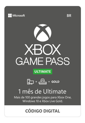 Xbox Game Pass Ultimate Renovação Assinatura 1 Mês Códigos 