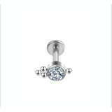 Piercing Titanio Labret Tragus Hélix Con Brillo Tope 1 Unid