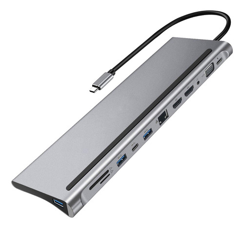 Para 12 En 1 Usb C Docking Station Lector De Tarjetas Sd Tf