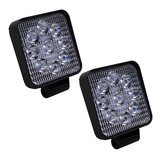 Jgo Faros Led Camion 10-30v 27w 9 Leds Blanco Fija Y Estrobo