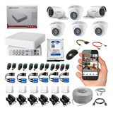 Cctv Hikvision Kit Dvr 8 Ch + 6 Cám+ Disco Duro Completo