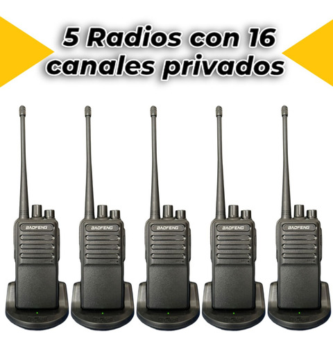 5 Radios Con 16 Canales Privados