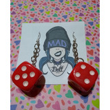 Par De Aros Dados Varios Colores Rock Pop Pinup Mad Doll