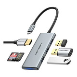 Adaptador Usb C Dongle 6 En 1 Con Hdmi 4k 30hz Lector Sd/tf 