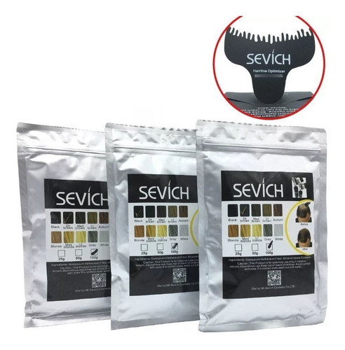 Sevich Paquete 300gr Fibras Capilares Peine Cabello Calvicie