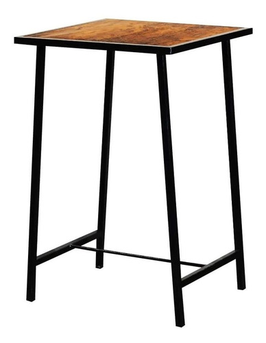 Mesa Bar Bistrô Industrial 78cm Preta Madeira Imbuia