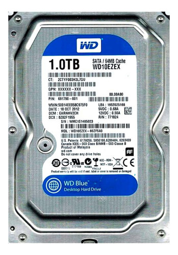 Disco Duro Wéstern Digital Blue 1 Tb 7200rp