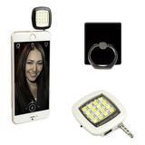  Mini Flash Led Portatil Para Celular + Anillo Soporte Phone