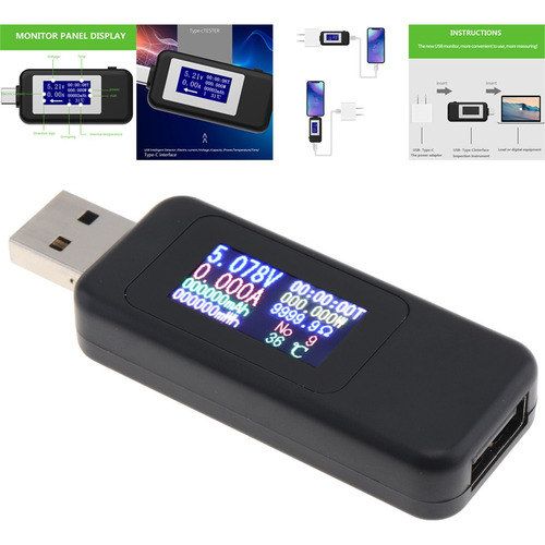 Medidor Voltaje Corriente Tester Usb Kws-mx18 10 En 1 4-30v