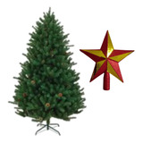 Árvore De Natal 120cm Pinheiro Com Ponteira E Pinhas Saldão!