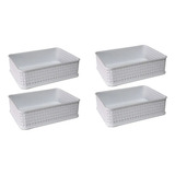 Set X 4 Mini Canasto Organizador Ratan Bajo 824 Colombraro