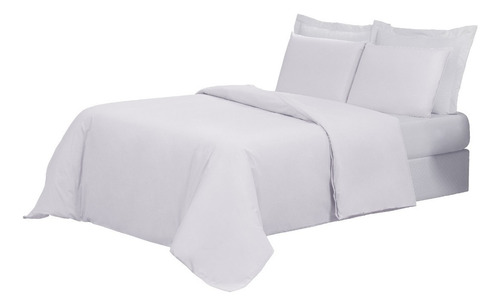 Capa De Edredom Solteiro Duvet Zíper 1,60 X 2,40 400 Fios Cor Branco