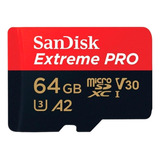 Cartão De Memória Sandisk Micro Sd 64gb Extreme Pro 170mb/s