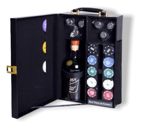 Caja De Lujo Para Licor Con Juego Poker