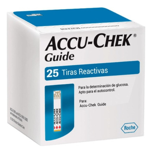 Caja Tiras Reactivas Accu Chek Guide X 25 Vencimiento 2024