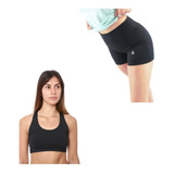 Conjunto Deportivo! Top Mujer Cruzado +calza Corta Lycra Ng