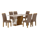 Conjunto Mesa De Jantar Com 6 Cadeiras Miami Yescasa Ab