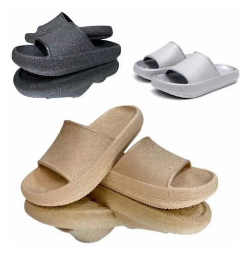 Combo 2 Pares Ojotas Gomones Chunas Chanclas Metalizadas