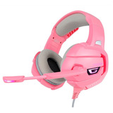 Audífonos Con Micrófono Gamer Onikuma Rosa Con Luz Led 