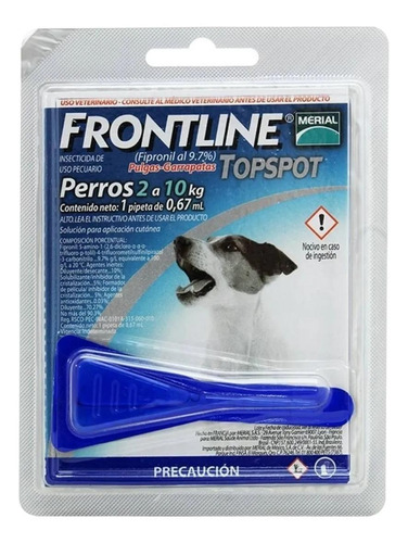 Pipeta Antiparasitário Para Pulga Merial Frontline Top Spot Antipulgas Para Cão De 2kg A 10kg