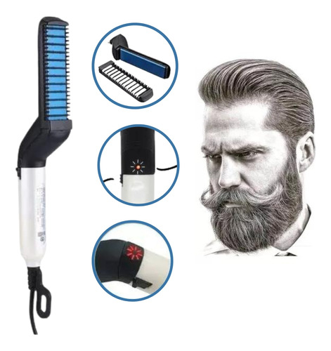 Pente Chapinha Eletrico Alisador De Cabelo E Barba Bivolt