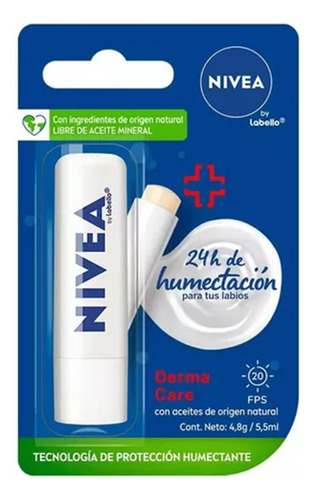 Protector Labial 24h Humectacion Derma Care Fps20 Nivea