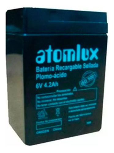 Bateria P/ Luces Emergencia Atomlux 2020 2028 2045  6v 4,2ah