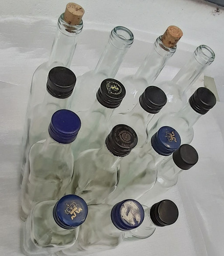 Botellas Botellitas Tipo Aceite De Vidrio X 16 Unid- Usadas