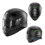 Casco Moto Shark Skwall 2 Blank Mat Con Luz Led Color Negro Tamaño Del Casco S