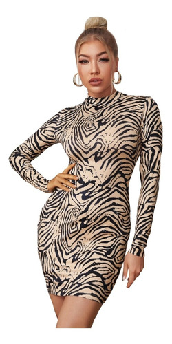 Vestido Sexy Moderno Animal Print Zebra Fiesta Antro Noche