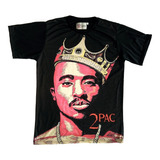 Camiseta Camisa Tupac The King 2pac Mc Rap Style Top Blusa