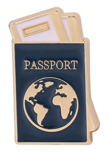 Pin Broche Metálico Passport Travel Vintage Pasaporte Viaje