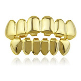 Grillz Banhado A Ouro Dente Hiphop Parte Superior + Inferior