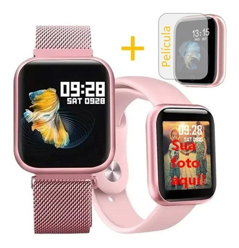 Relógio Smart Watch P70 Batimento Cardíaco C/ Duas Pulseiras