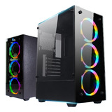 Chasis Gamer Con Vidrio Templado + 5 Fan Rgb + Fuente 350w