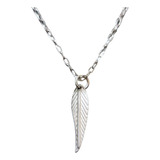 Cadena Collar Pluma Hombre Plata Ley 925 + Caja Regalo