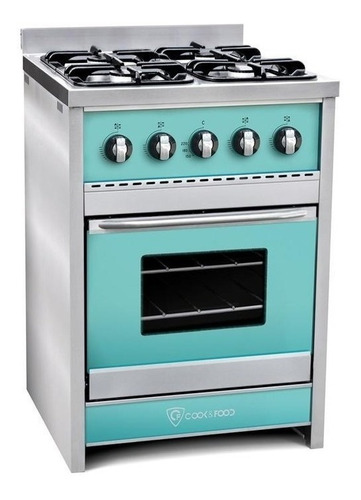 Cocina Industrial Cook & Food Chiara Cf60 A Gas/eléctrica 4 Hornallas  Verde 220v Puerta Con Visor