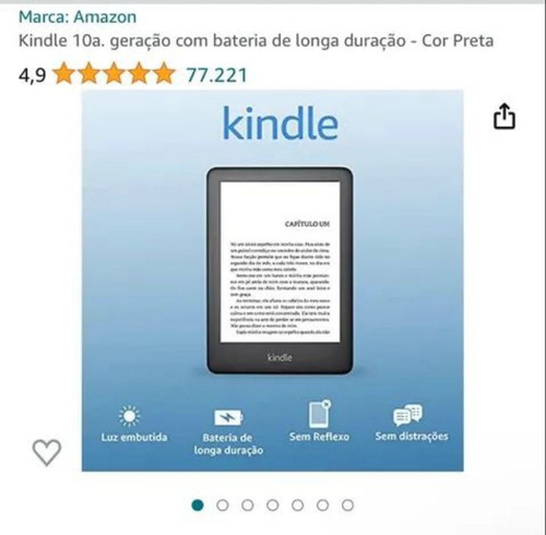 Vendo Kindle 10a. Geração Acompanhando Capa Protetora