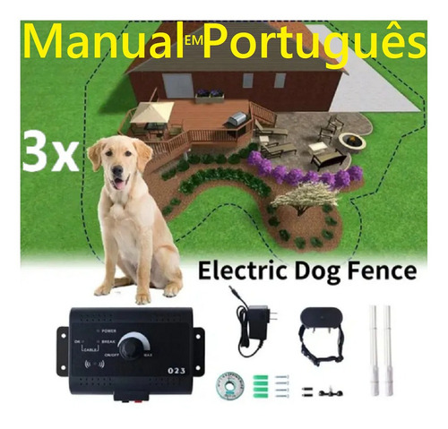 Cerca Invisível Cerco Elétrica Eletrônica 3 Cães Cachorro 