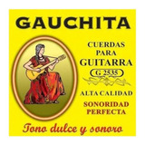 Cuerdas Guitarra Criolla Clasica Encordado Dorado Gauchita 