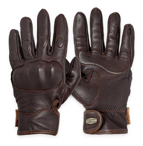 Guantes Motociclista De Piel Para Frio Termico Wkl 1995 Café Color Bordó Talla G