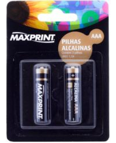 Pilha Alcalina Palito Aaa 2 Un Maxprint