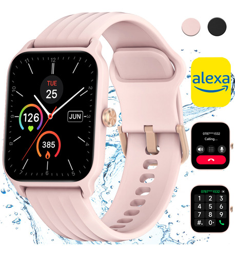 Iowodo W13 Sport Reloj Inteligente Mujer Smart Watch 1.85  Caja De Abs + Pc Rosa Malla Rosa De Silicona Smartwatch