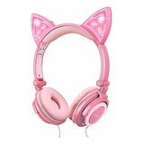 Esonstyle - Auriculares Infantiles Con Orejas De Gato Brilla