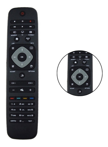 Controle Remoto Compatível Com Smart Tv Philips Led Lcd 3d