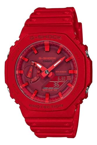 Casio G-shock Ga-2100-4adr Reloj Analógico De Resina Roja De