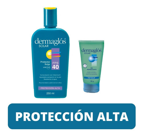 Dermaglos Solar Combo Protección Alta Fps 40 + Post Solar