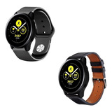 Combo Correa Deportiva Premium + Correa De Piel Sewing Para Samsung Galaxy Watch Active