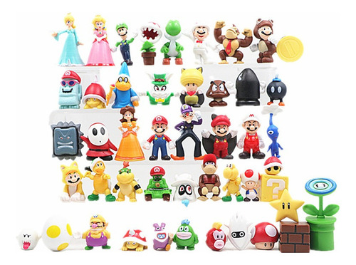 48pcs Super Mario Figura Modelo Juguete Regalo Para Niños A